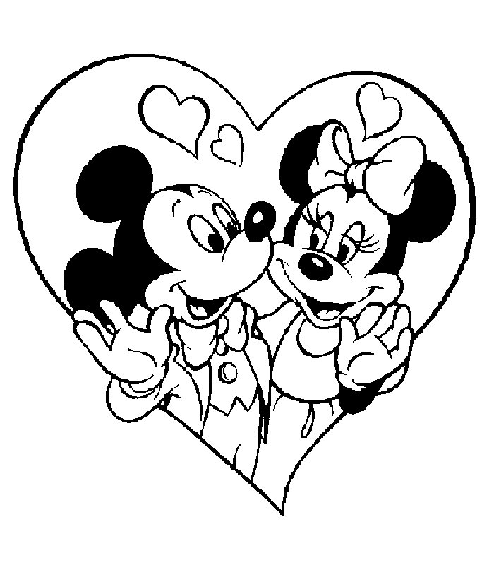 topolino e topolina dentro cuore