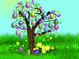 albero con uova di pasqua
