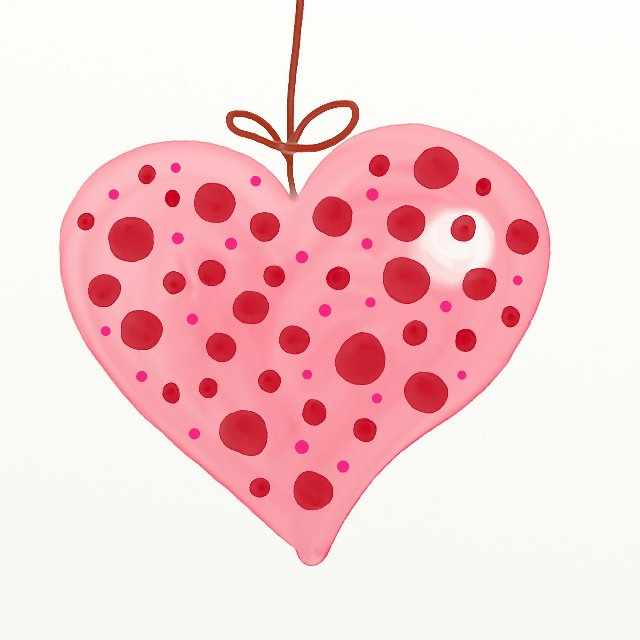 cuore alla fragola con laccetto