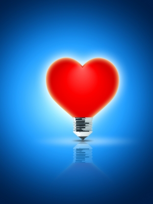 lampadina a cuore
