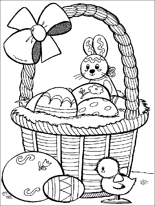 uova di pasqua in cesto con fiocco